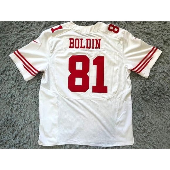 Anquan Boldin #81 White Football NFL On Field Nike Jersey Size 52 (XXL) San Fran - Picture 3 of 4